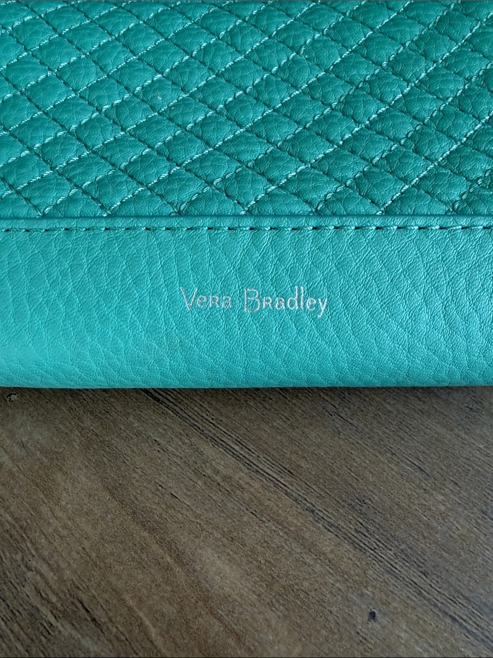 Vera Bradley Quilted Zip-Around Wallet in seafoam green - Picture 3 of 4